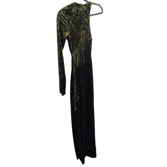 Camila Coelho Gabriel Maxi Dress Asymmetric Crushed Velvet Formal Gala Party XS - Picture 12 of 14